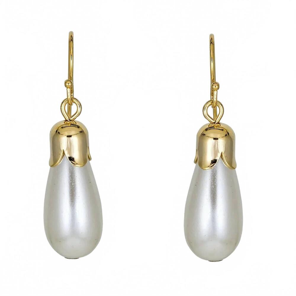 NEW EPONA VALLEY women's pearl drop earrings in 14k gold and silver